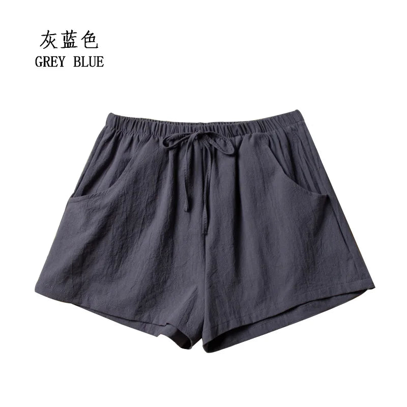 Casual Linen Shorts, Woman Gym Shorts, Big Size Loose Short Pants, High Waist Dance Hotpants, Micro Summer Bottoms for Girls