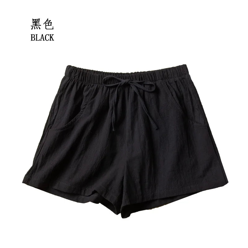 Casual Linen Shorts, Woman Gym Shorts, Big Size Loose Short Pants, High Waist Dance Hotpants, Micro Summer Bottoms for Girls