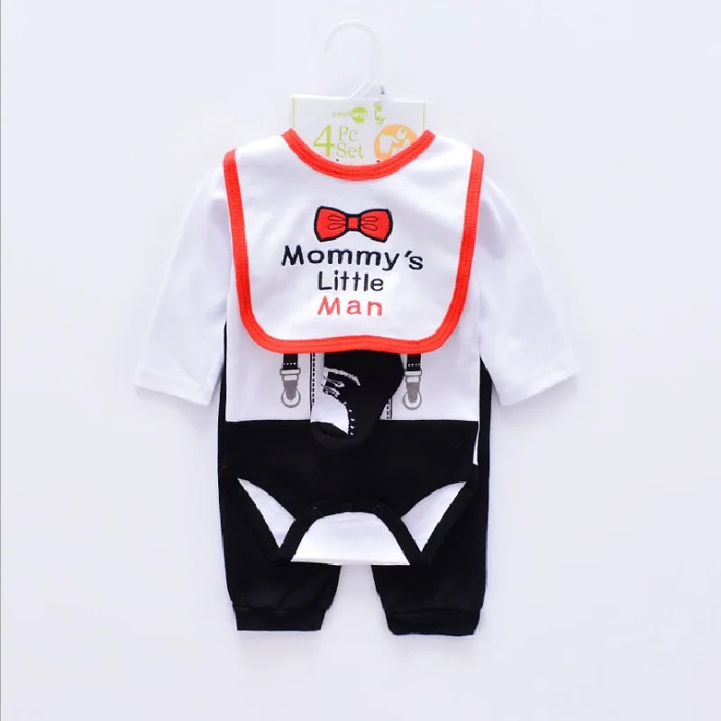 Baby boy Clothes Suits newborn 4-pieces Set baby clothing girl Bodysuit pant t-shirt sock bib 5pcs sets bebes jumpsuits