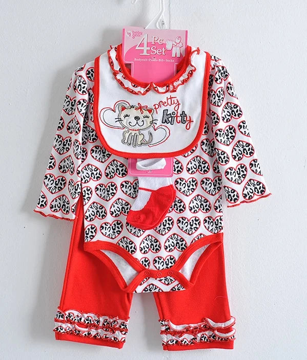 Baby boy Clothes Suits newborn 4-pieces Set baby clothing girl Bodysuit pant t-shirt sock bib 5pcs sets bebes jumpsuits