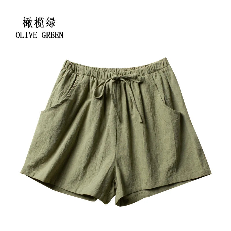 Casual Linen Shorts, Woman Gym Shorts, Big Size Loose Short Pants, High Waist Dance Hotpants, Micro Summer Bottoms for Girls