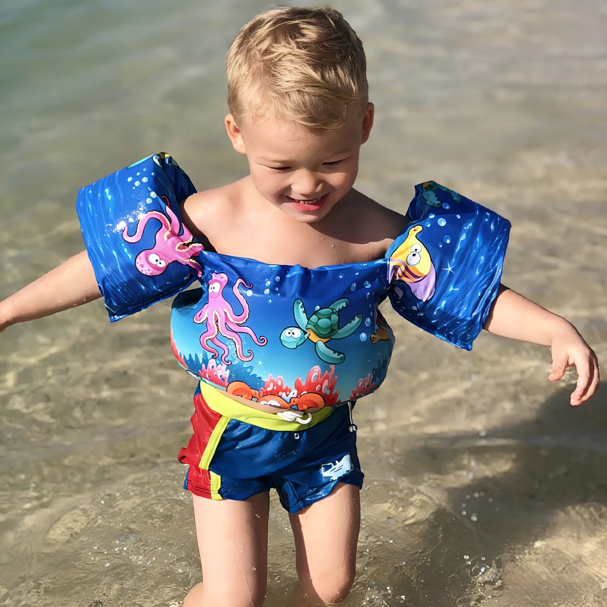 Kid Safe Swim Foam Float Arm Sleeve Armbands Floating Ring Buoyancy Swimming Equipment Pool Toys Soft Wear Resistant Portable