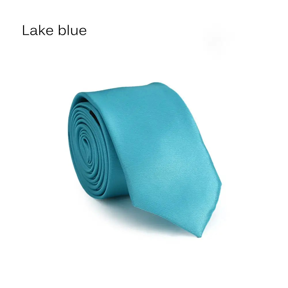1Pc Fashion Slim Plain Mens Solid Skinny Neck Party wedding Tie Silk Necktie