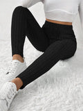 Fashionable Ribbed Knitted Tight Base Layer Pants Stylish And Comfortable Knit Tights for Women