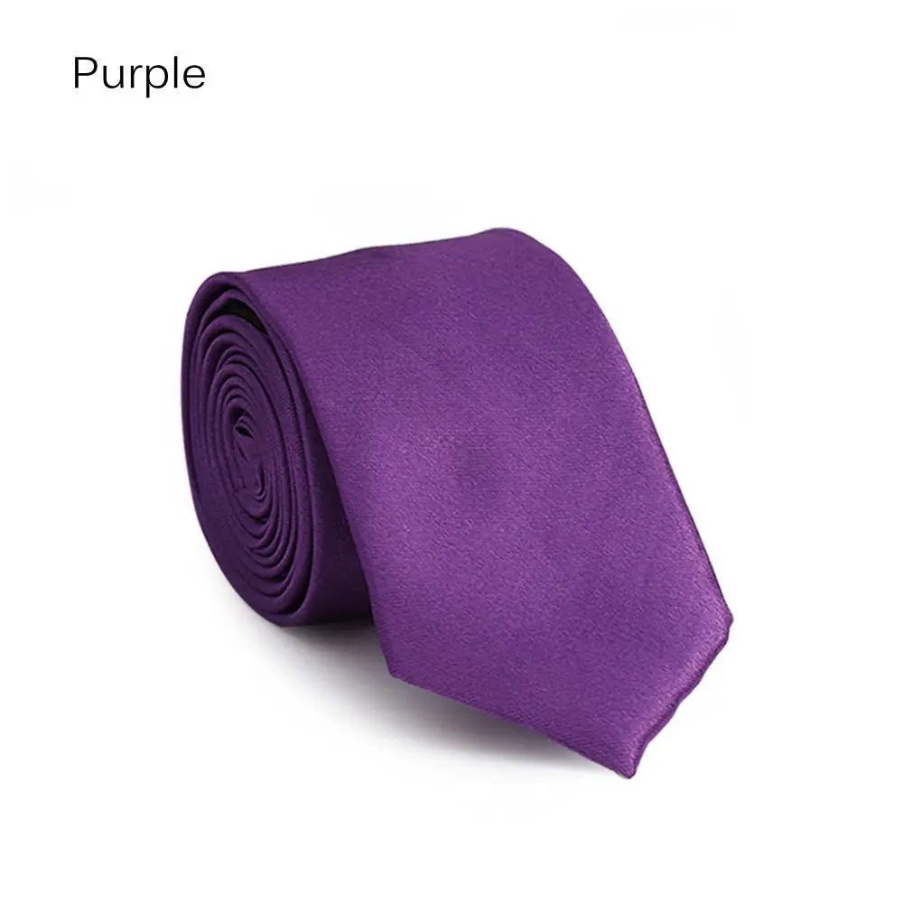 1Pc Fashion Slim Plain Mens Solid Skinny Neck Party wedding Tie Silk Necktie