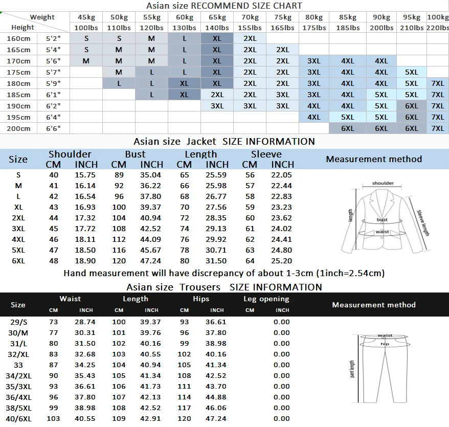 Suit  Men's Casual Formal Business Gentleman Solid Color Hosting Four Seasons Slimming (Blazer+Trousers) Wedding Fashion Suit