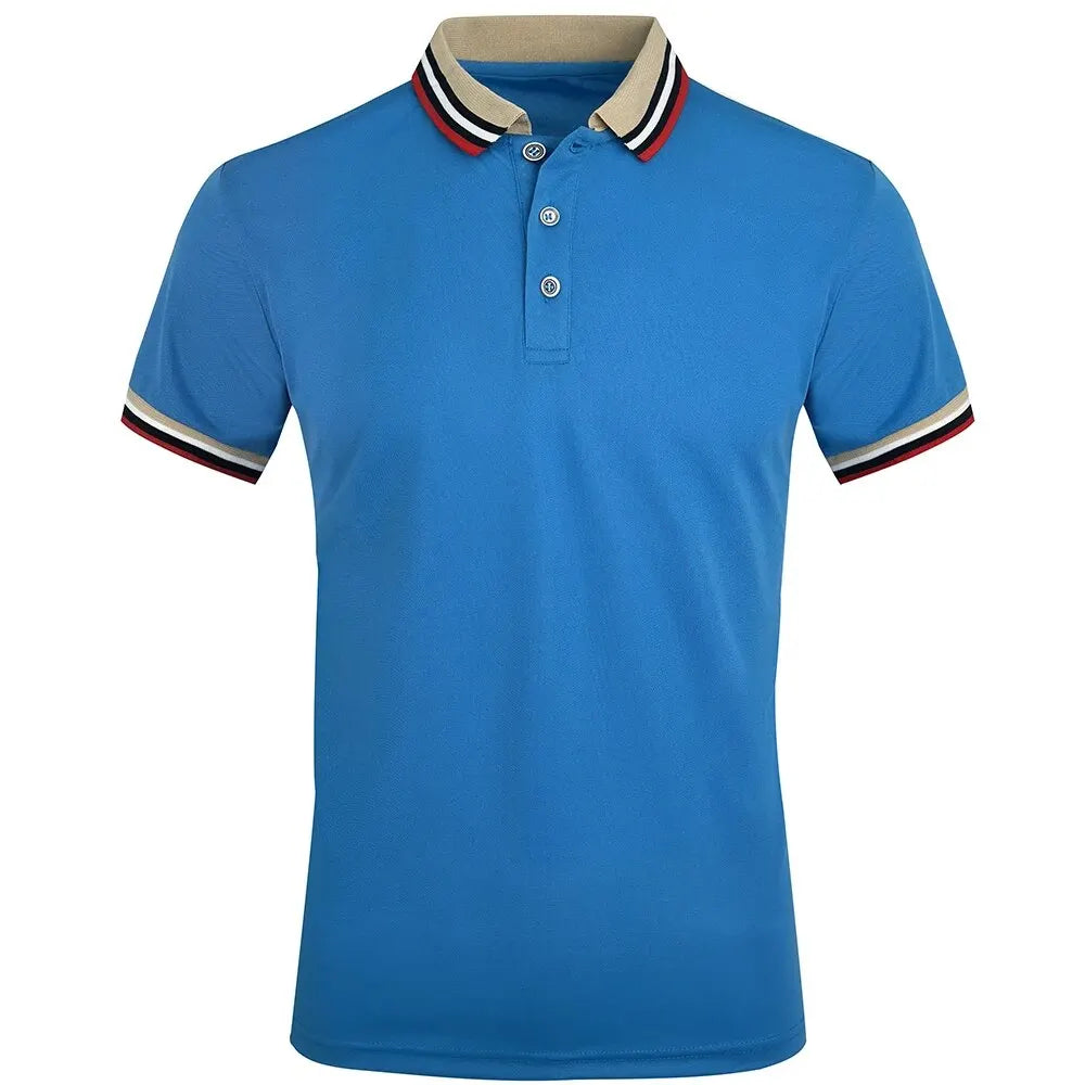Men Summer Solid Casual Office Breathable Cotton Polo Shirt Fashion Brand Male Business High Quality Striped Short Sleeve Top