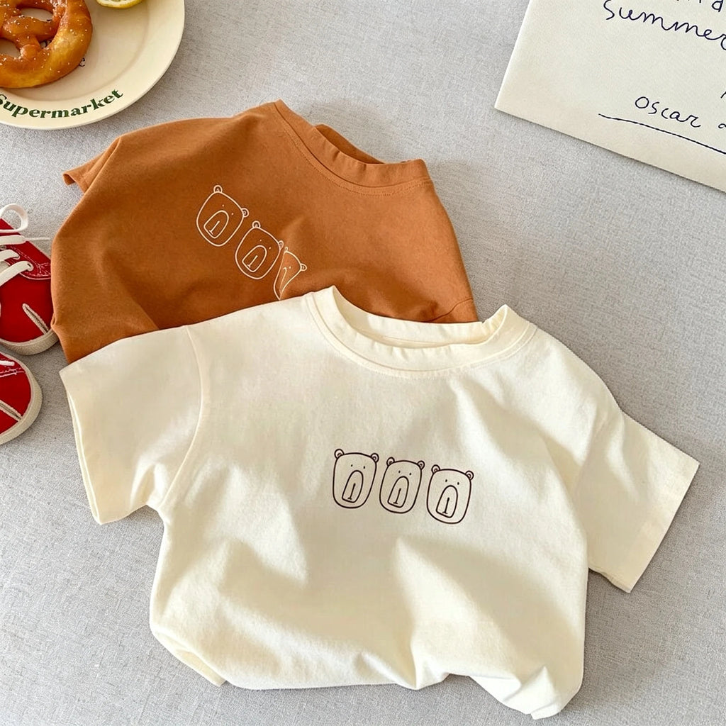 Fashion Simple Children Tshirts Tops Summer Clothing Printed Crewneck T-shirt Short-sleeved Toddler Costume Kids Clothes Tees