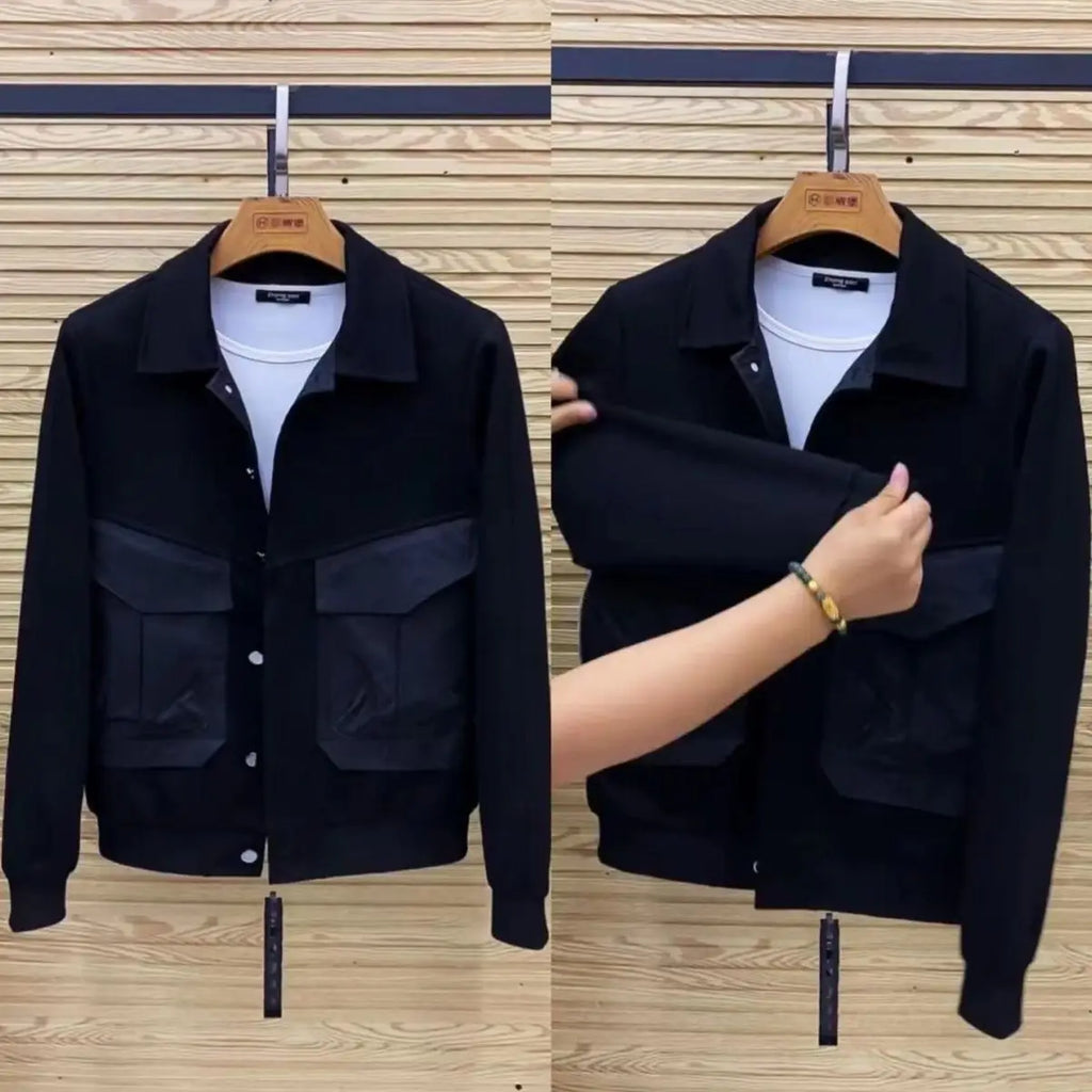 men clothing Spring and Autumn Washed Denim Suit Fashion Brand Jacket Korean Overalls Men's Casual Slim Black Two-Piece Suit