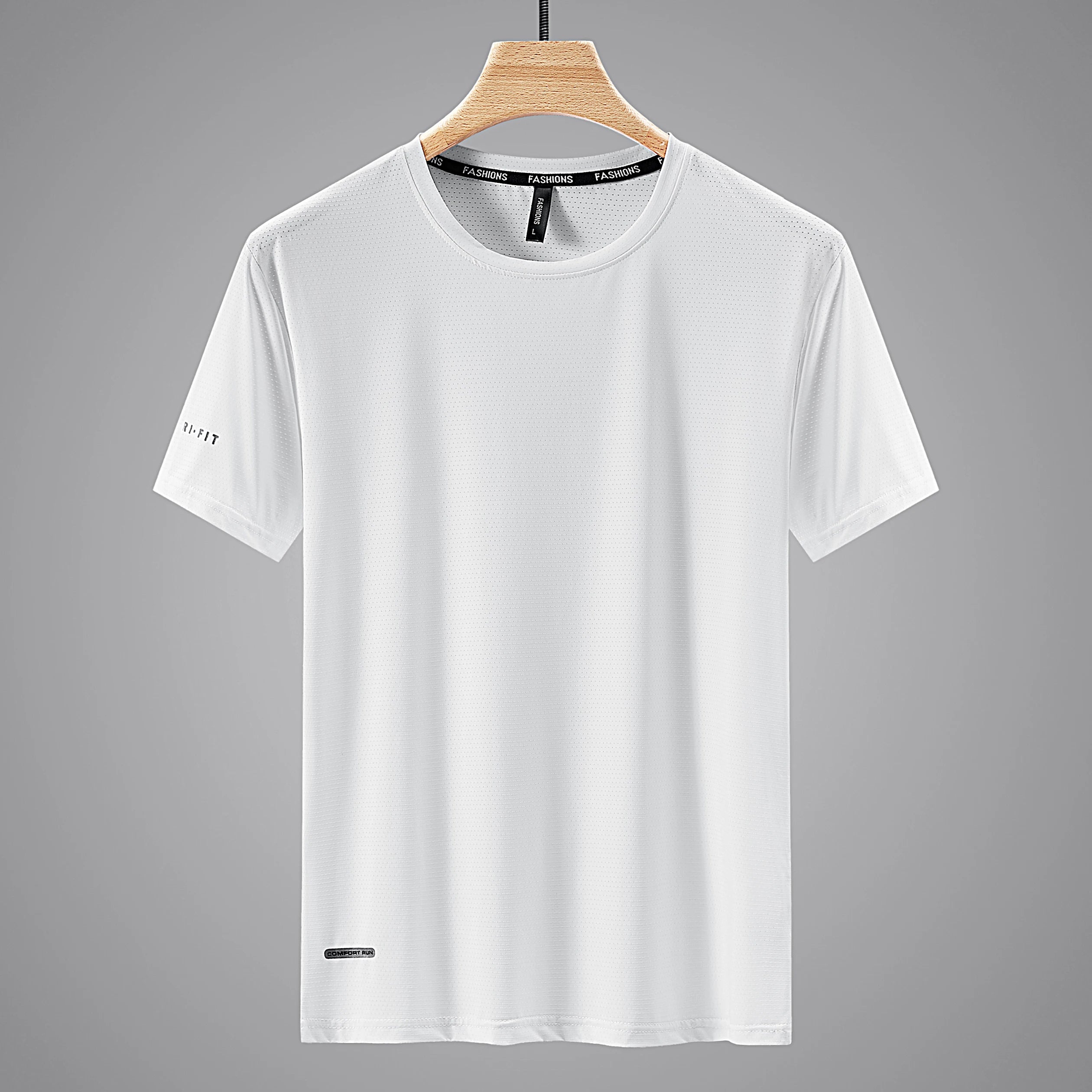 Quick Dry Sport T Shirt Men'S 2026 Short Sleeves Summer Casual White Plus OverSize 6XL 7XL 8XL 9XL Top Tees GYM Tshirt Clothes