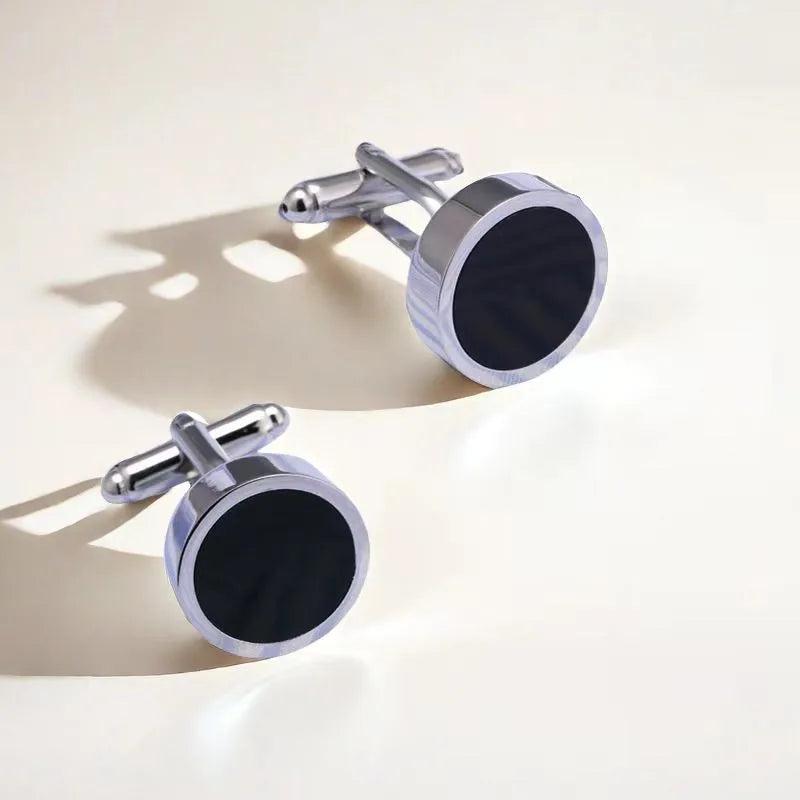 New acrylic mirror cufflinks round business banquet cufflinks environmentally friendly electroplated cufflinks first choice for