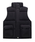 Fashion Baby Boy Girl Winter Toddler Vest Cotton Padded Child Waistcoat Solid Color Zipper Outwear Warm Thick Baby Clothes 1-12Y