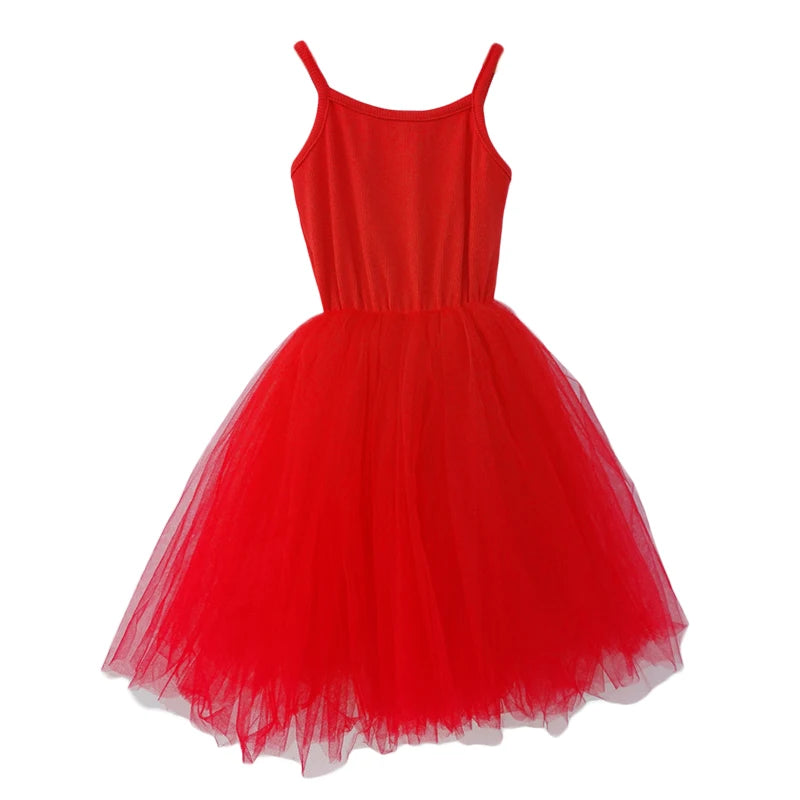 Baby Girls Cotton Tutu Dress Toddler Party Tulle Sundress Infant Princess Sleeveles Dresses Children Kids Sundress Clothing