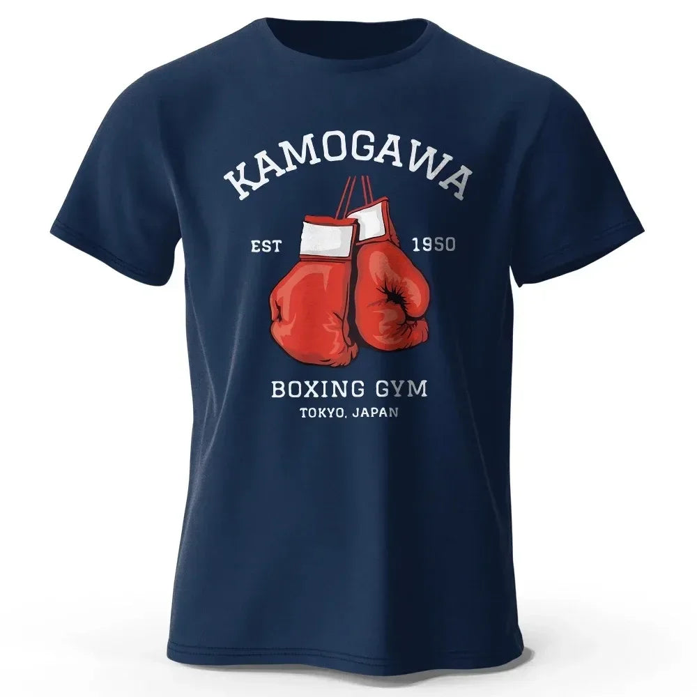 Streetwear Men Hajime No Ippo Printed Pure Cotton Vintage GYM Men's T-Shirt for Men Women Tops Funny Manga Kamagowa Boxing Gym