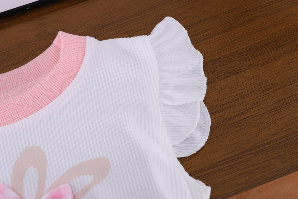 Toddler Girl Summer Clothing Set Baby Girls Printed Rabbit T-shirt Short Pants Outfit Infant Kids Fashion Girls Clothes 0-4Years
