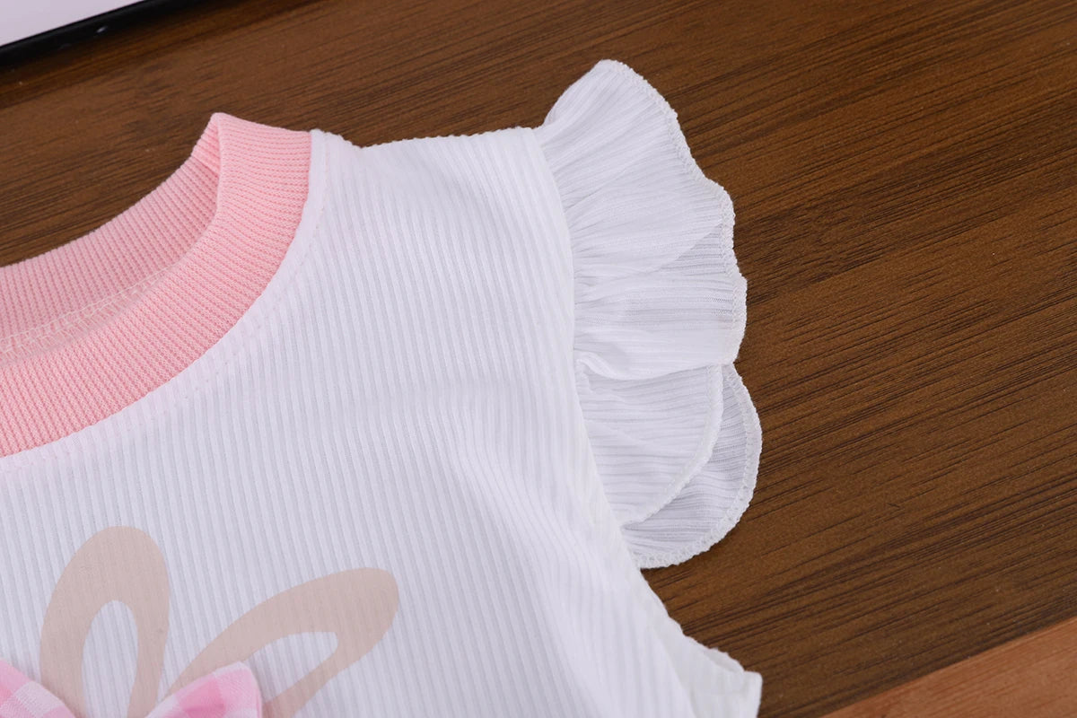 Toddler Girl Summer Clothing Set Baby Girls Printed Rabbit T-shirt Short Pants Outfit Infant Kids Fashion Girls Clothes 0-4Years