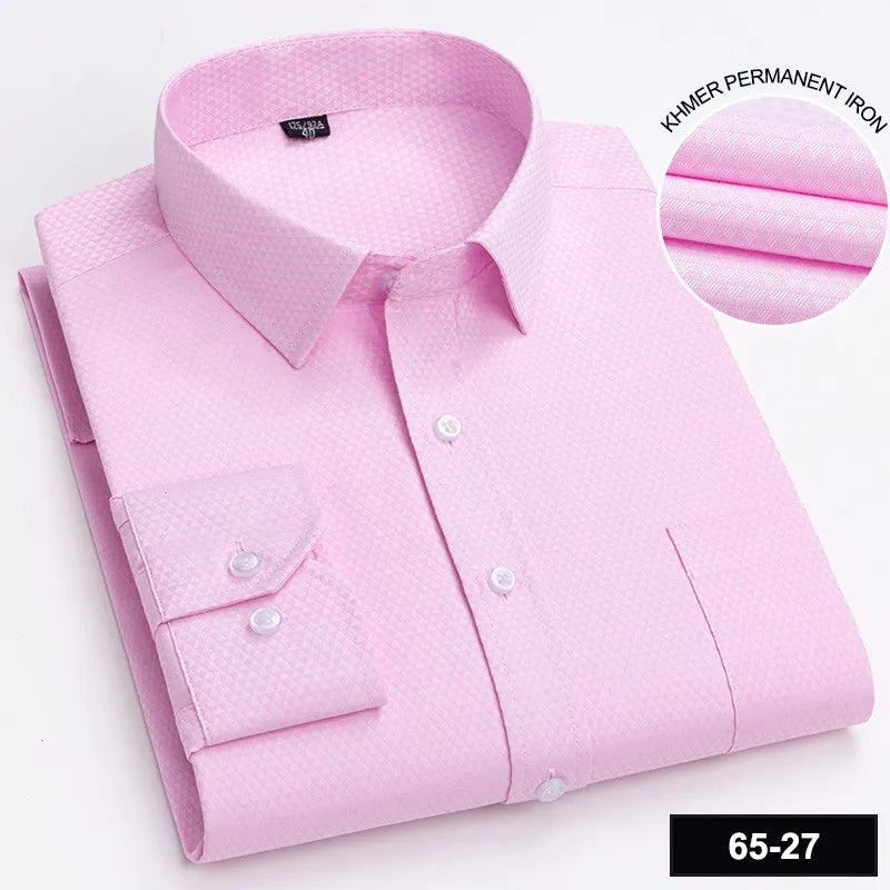 Men's Long Sleeve Shirt High-quality Fashion Casual Print Plaid Stripe Single Pocket Fit Business Formal Office Four Season Top
