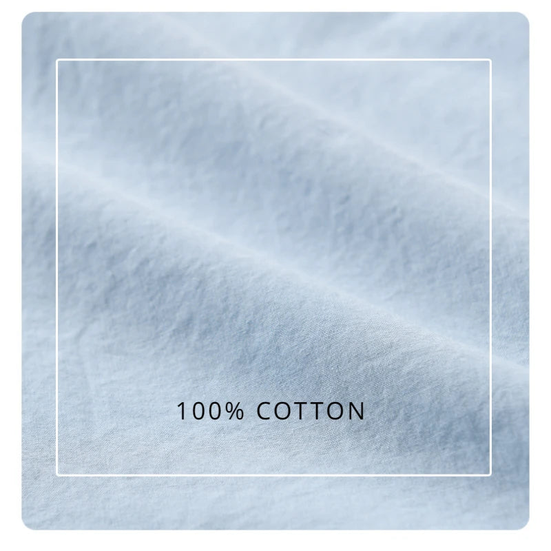 Summer New Casual Pure Cotton Thin Short Sleeve Shirts Men Clothing Soft Solid Color Streetwear FY969