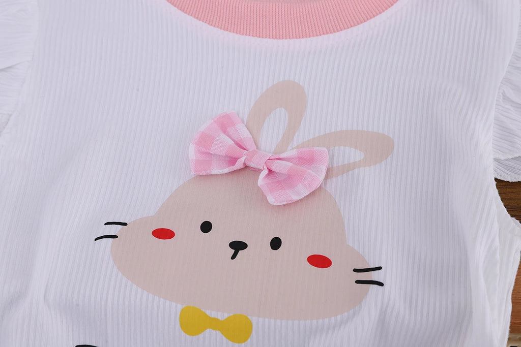 Toddler Girl Summer Clothing Set Baby Girls Printed Rabbit T-shirt Short Pants Outfit Infant Kids Fashion Girls Clothes 0-4Years