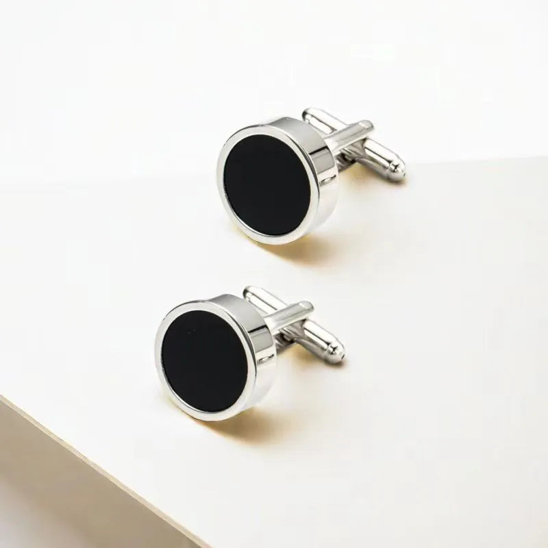 New acrylic mirror cufflinks round business banquet cufflinks environmentally friendly electroplated cufflinks first choice for