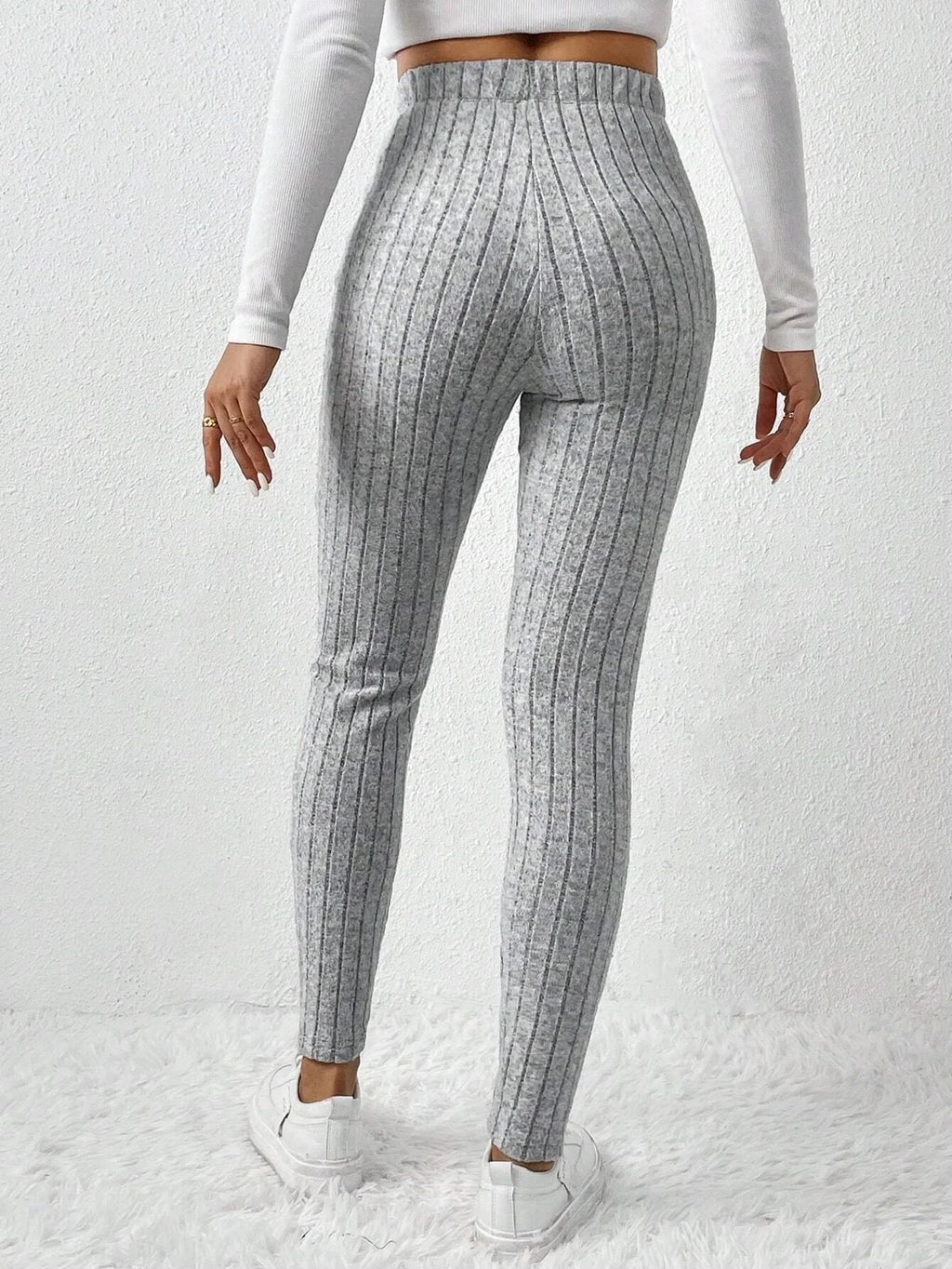 Fashionable Ribbed Knitted Tight Base Layer Pants Stylish And Comfortable Knit Tights for Women
