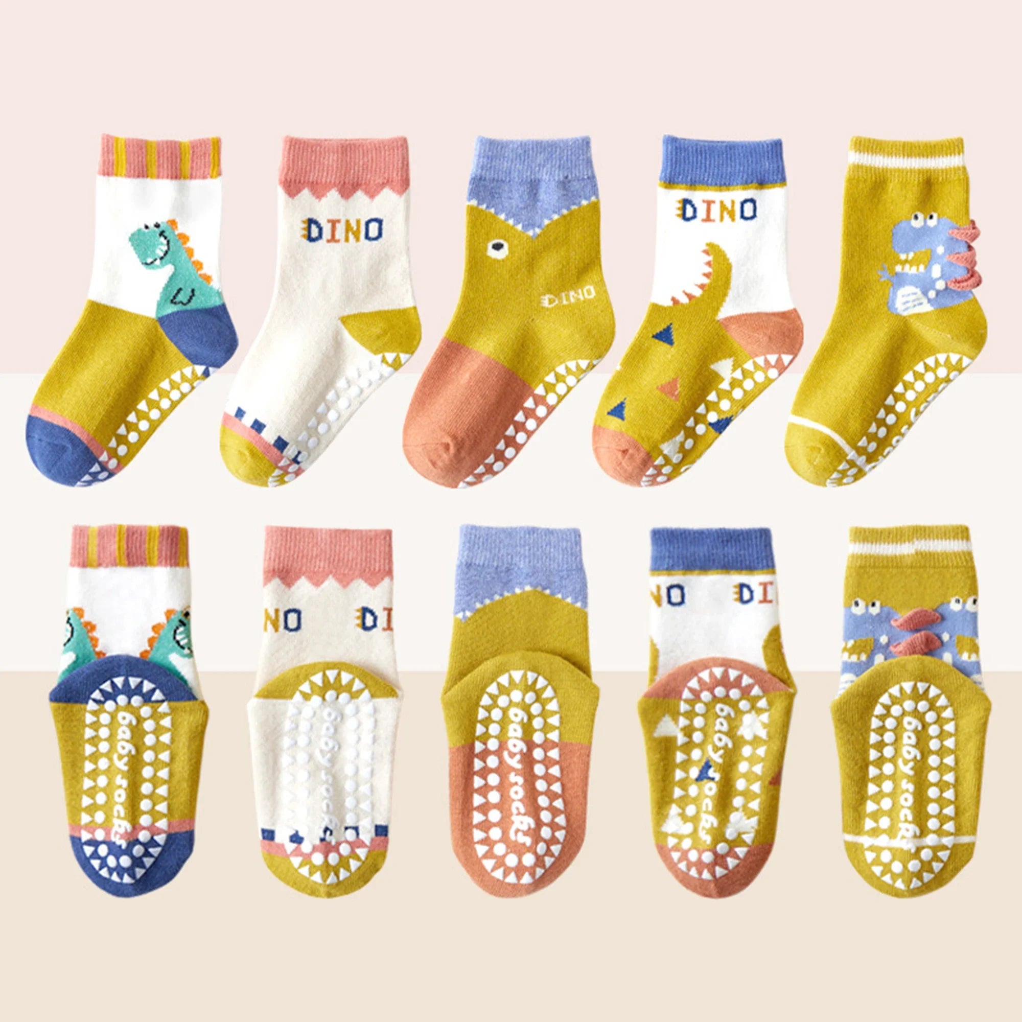 5 Pairs Children's Socks Cotton Non-slip Socks Floor Socks Cartoon Flowers Baby Socks Toddler Boy Girl Socks Kids Socks 0-12 Ys