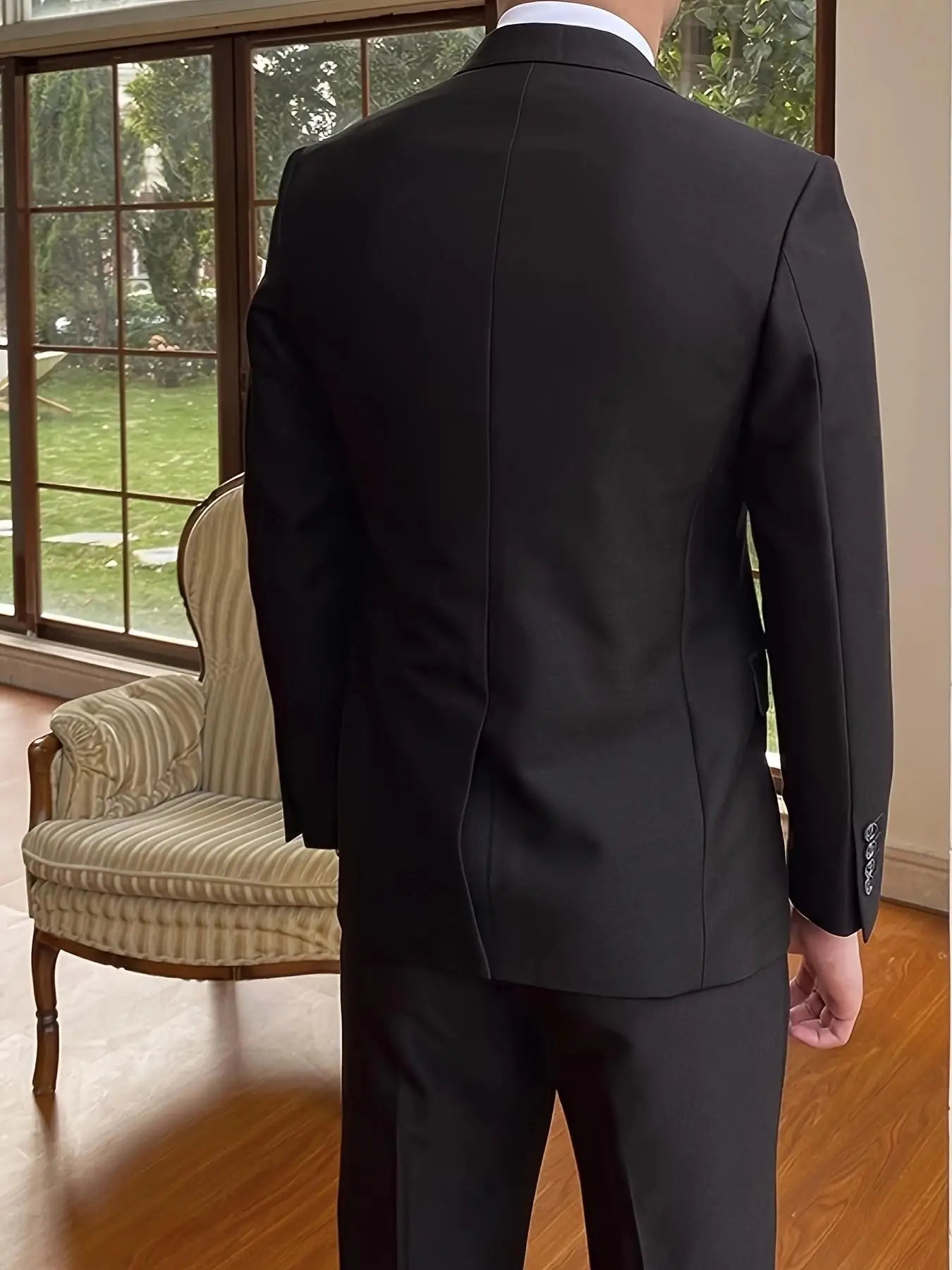 Men's Two-Piece Suit Set, Casual High-Quality Blazer and Pants, Suitable for All Seasons, Business, Party, Office Wear