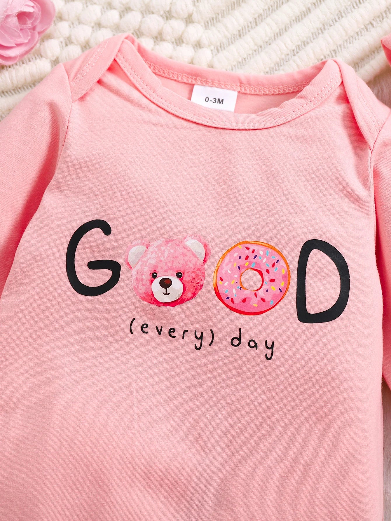 Newborn Baby Girl Romper with Hat, Cartoon Print Cotton Long Sleeve Infant Jumpsuit, Soft Breathable One-Piece Outfit for 3-12M