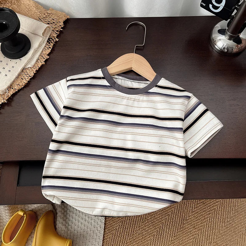 Baby Boy Clothes	Set T-shirt+Shorts Kids Boy Summer Clothing Set Stripe Baby Boy Outfit Set Infant Toddler T-Shirt & Pants