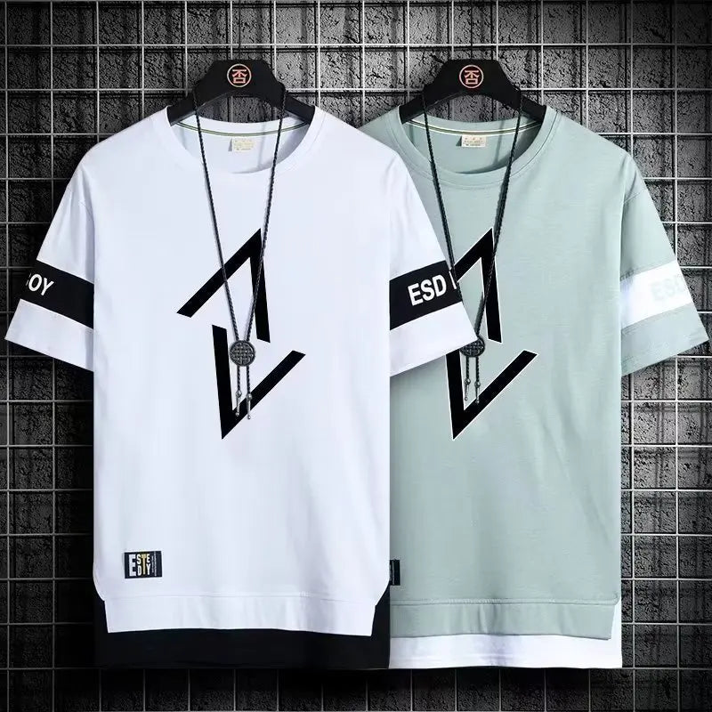 T Shirt Brand Men Clothing T-Shirts Fashion Short Sleeve Tshirt Streetwear Summer Round Neck Tees Man Sport Sportwear  vintage