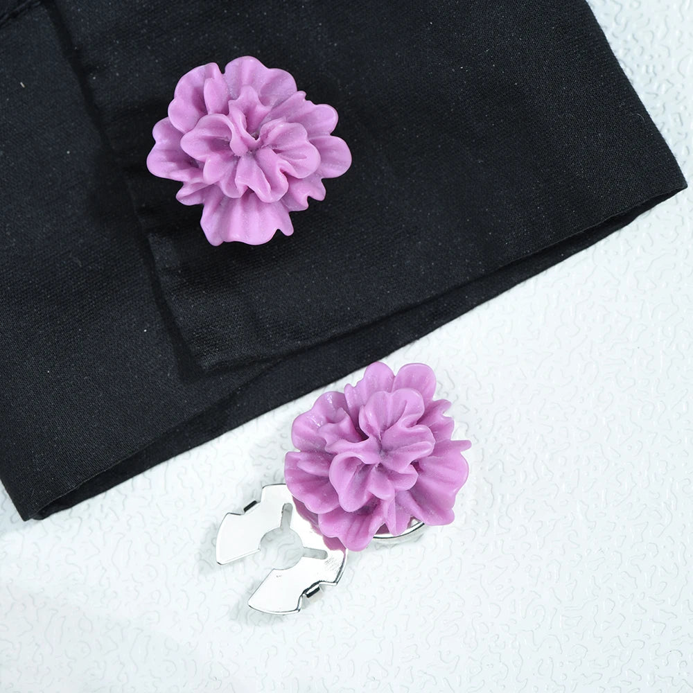 ICEYY Elegant Women's Shirts Cufflinks  Clusterflower Button Covers Set Womens Shirt Cufflinks for Tux Shirt Decoration
