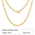 Trendy Layered Necklace for Women, 18K Gold Plated Stainless Steel Link Chain Modern Minimalist Jewelry