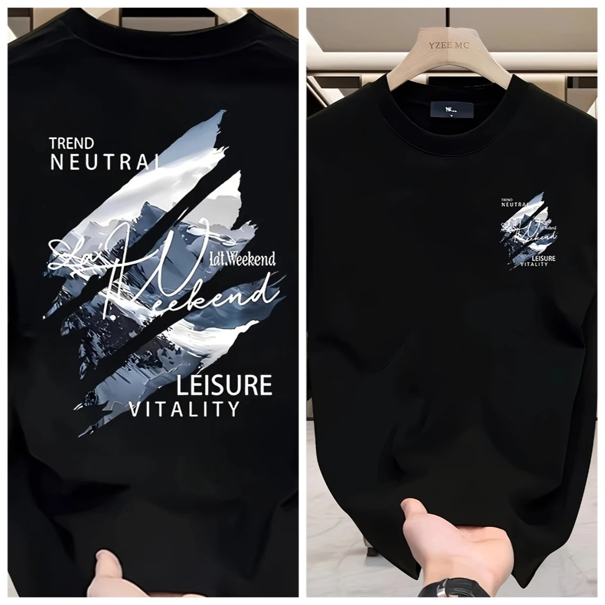 Men Cotton T-shirt T-shirt with The Trend of Neutral Graphics Daily Casual Street Breathable Daily Necessities Men Clothing