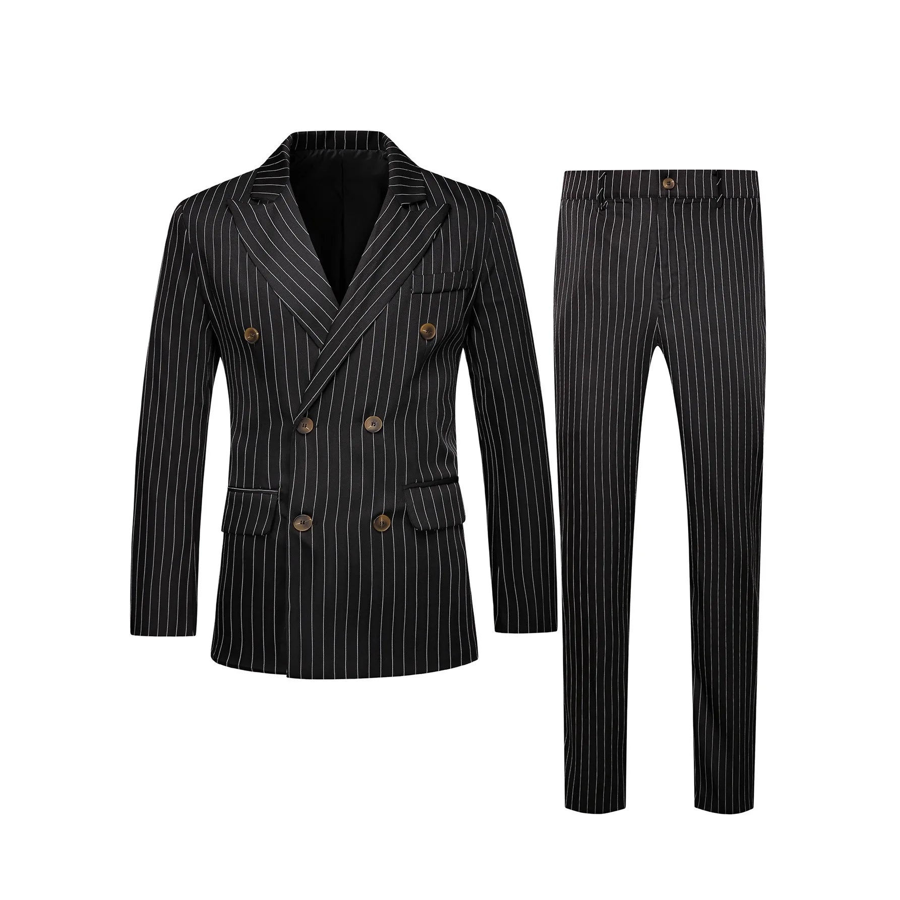 High-quality European and American Men's Clothing, Formal Suits with Stripes, Trousers for Business, Formal Dinners, Weddings