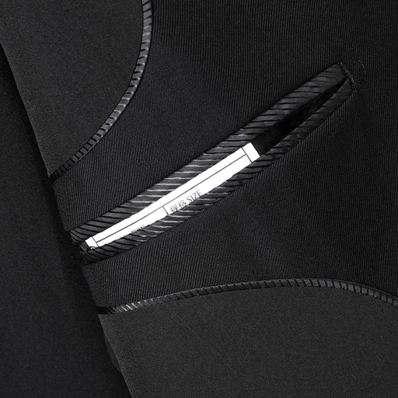 Suit  Men's Casual Formal Business Gentleman Solid Color Hosting Four Seasons Slimming (Blazer+Trousers) Wedding Fashion Suit