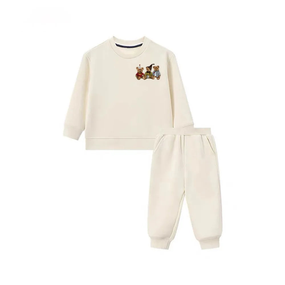 Winter Toddler Baby Boy Girl Clothing Sets 0-5Y Thick Kids Sweatshirt Clothes Baby Girl Fleece Pullover Tops+ Pant Suits Autumn