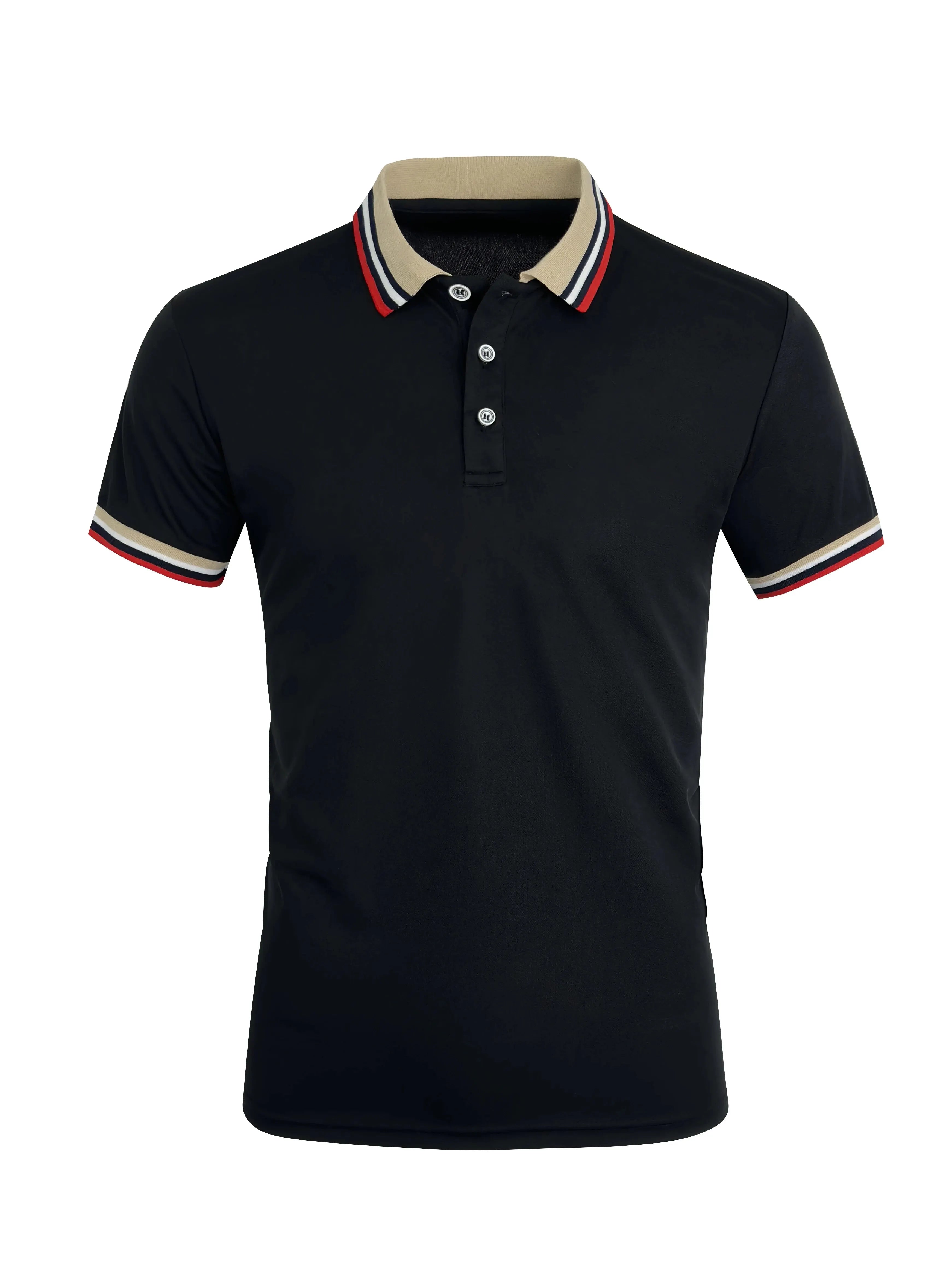 Men Summer Solid Casual Office Breathable Cotton Polo Shirt Fashion Brand Male Business High Quality Striped Short Sleeve Top