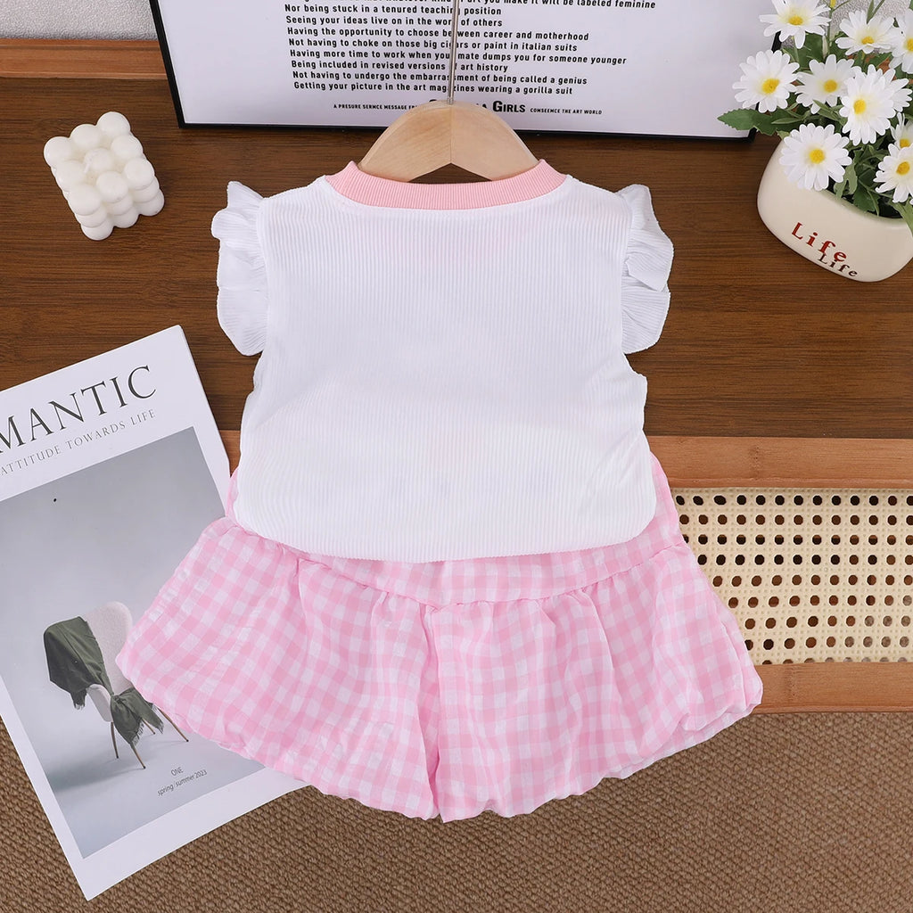 Toddler Girl Summer Clothing Set Baby Girls Printed Rabbit T-shirt Short Pants Outfit Infant Kids Fashion Girls Clothes 0-4Years