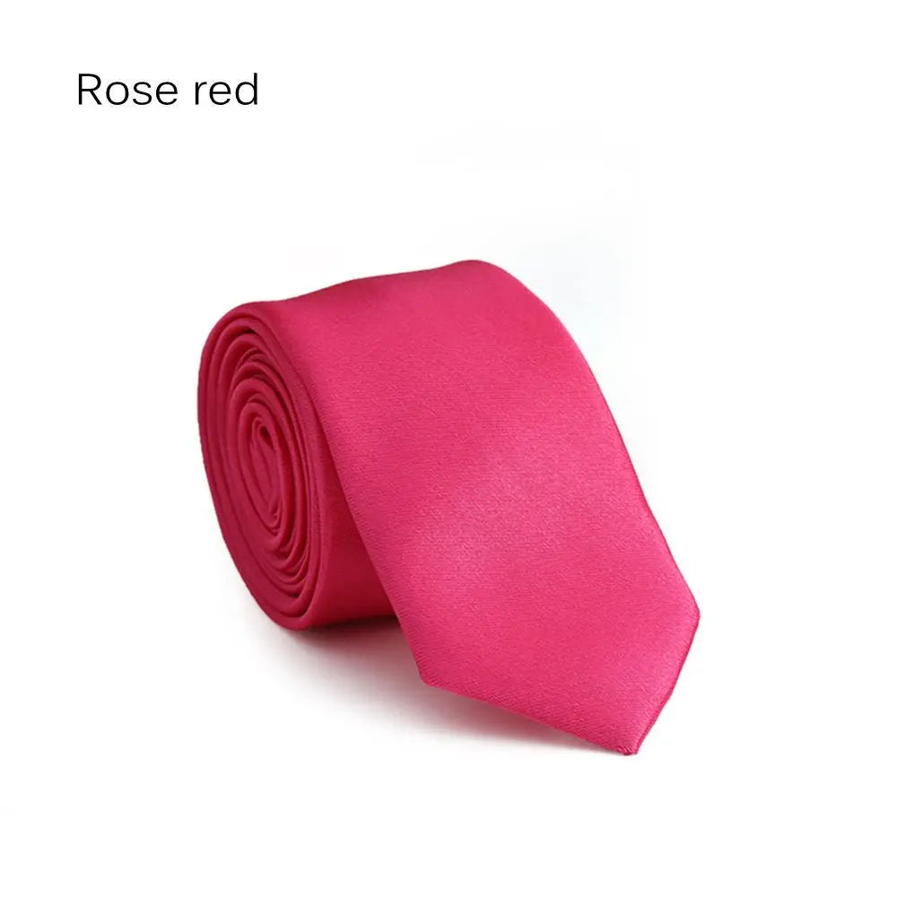 1Pc Fashion Slim Plain Mens Solid Skinny Neck Party wedding Tie Silk Necktie