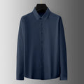 New Men's Business Casual Long Sleeved Solid Color Shirt Wrinkle Resistant Wrinkle Free Comfortable All Season Versatile Top