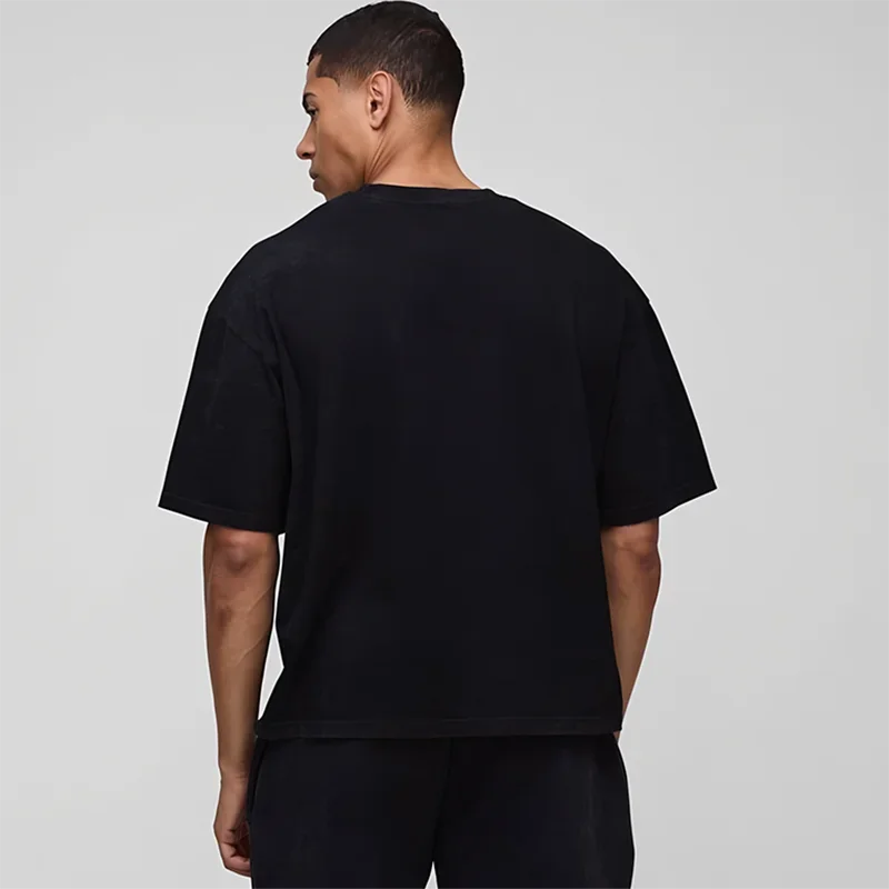 Oversized Boxy Fit Dropped Shoulders Running T-shirts Mens Cotton Heavyweight Half Sleeve Sports T Shirts Casual Gym Clothing
