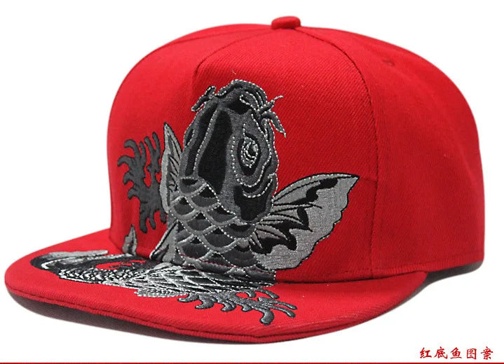Men Flat Hat Hip Hop Snapback Fancy Rivet Baseball Caps Street Dance Trendy K-pop Hat Embroidered Street Headwear