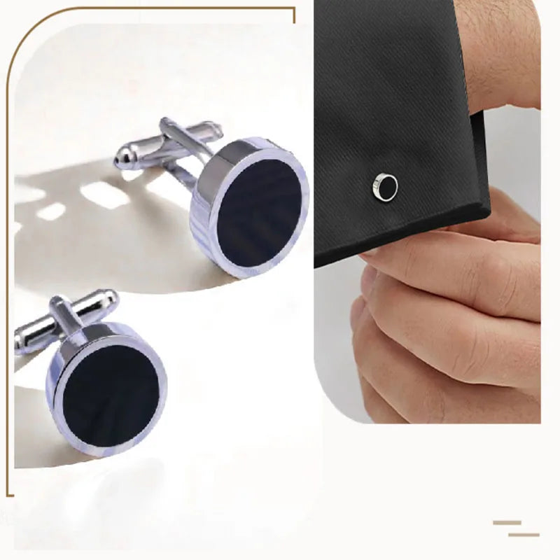 New acrylic mirror cufflinks round business banquet cufflinks environmentally friendly electroplated cufflinks first choice for