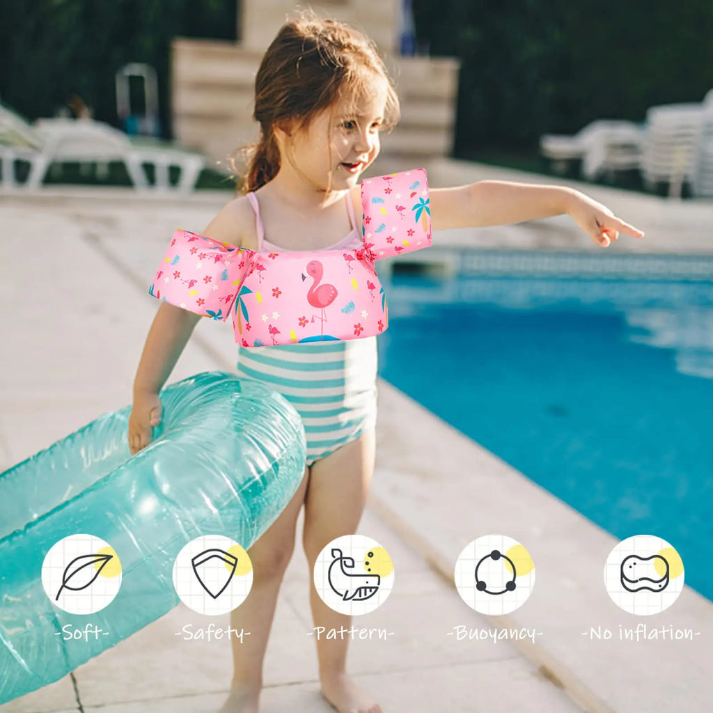 Kid Safe Swim Foam Float Arm Sleeve Armbands Floating Ring Buoyancy Swimming Equipment Pool Toys Soft Wear Resistant Portable