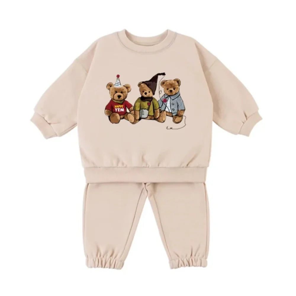 Winter Toddler Baby Boy Girl Clothing Sets 0-5Y Thick Kids Sweatshirt Clothes Baby Girl Fleece Pullover Tops+ Pant Suits Autumn