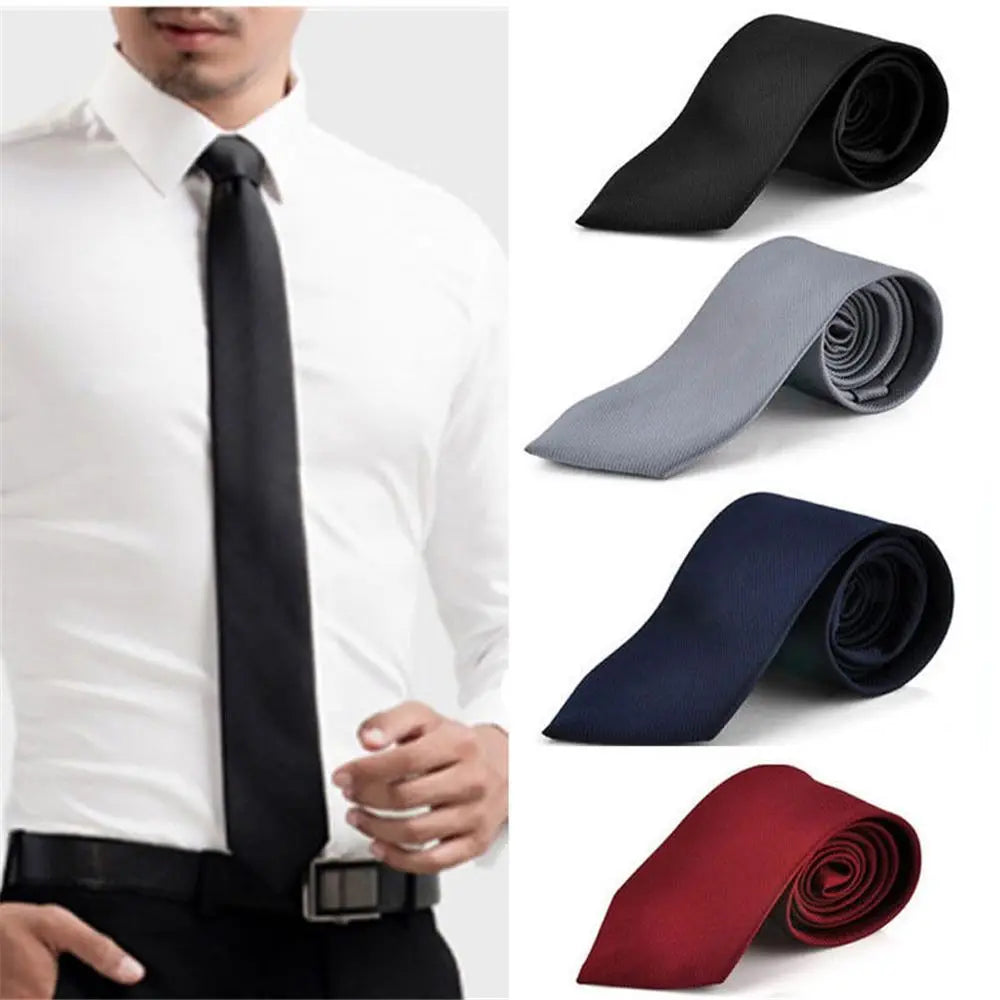 1Pc Fashion Slim Plain Mens Solid Skinny Neck Party wedding Tie Silk Necktie