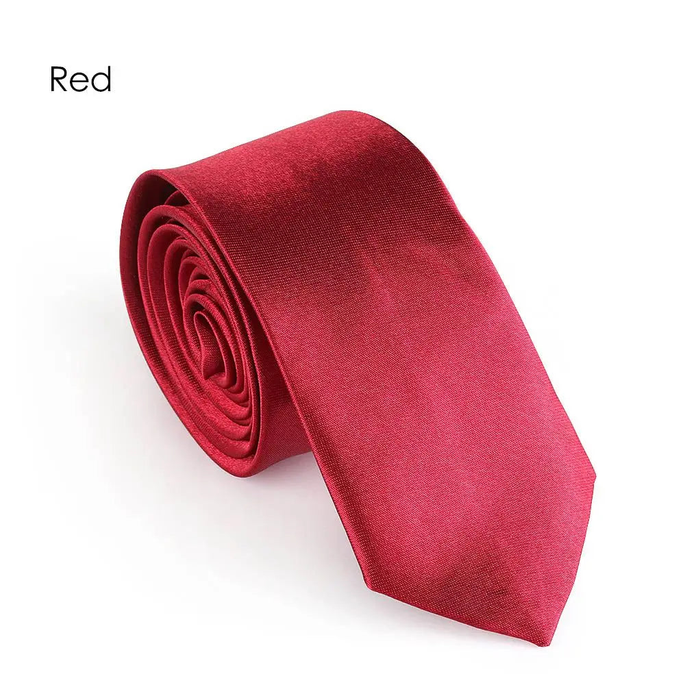 1Pc Fashion Slim Plain Mens Solid Skinny Neck Party wedding Tie Silk Necktie