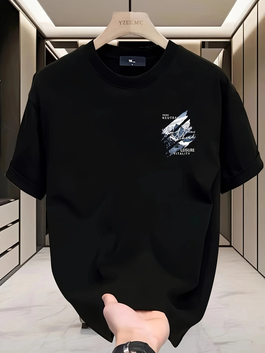 Men Cotton T-shirt T-shirt with The Trend of Neutral Graphics Daily Casual Street Breathable Daily Necessities Men Clothing