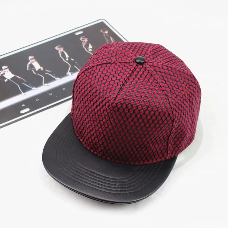 Men Flat Hat Hip Hop Snapback Fancy Rivet Baseball Caps Street Dance Trendy K-pop Hat Embroidered Street Headwear