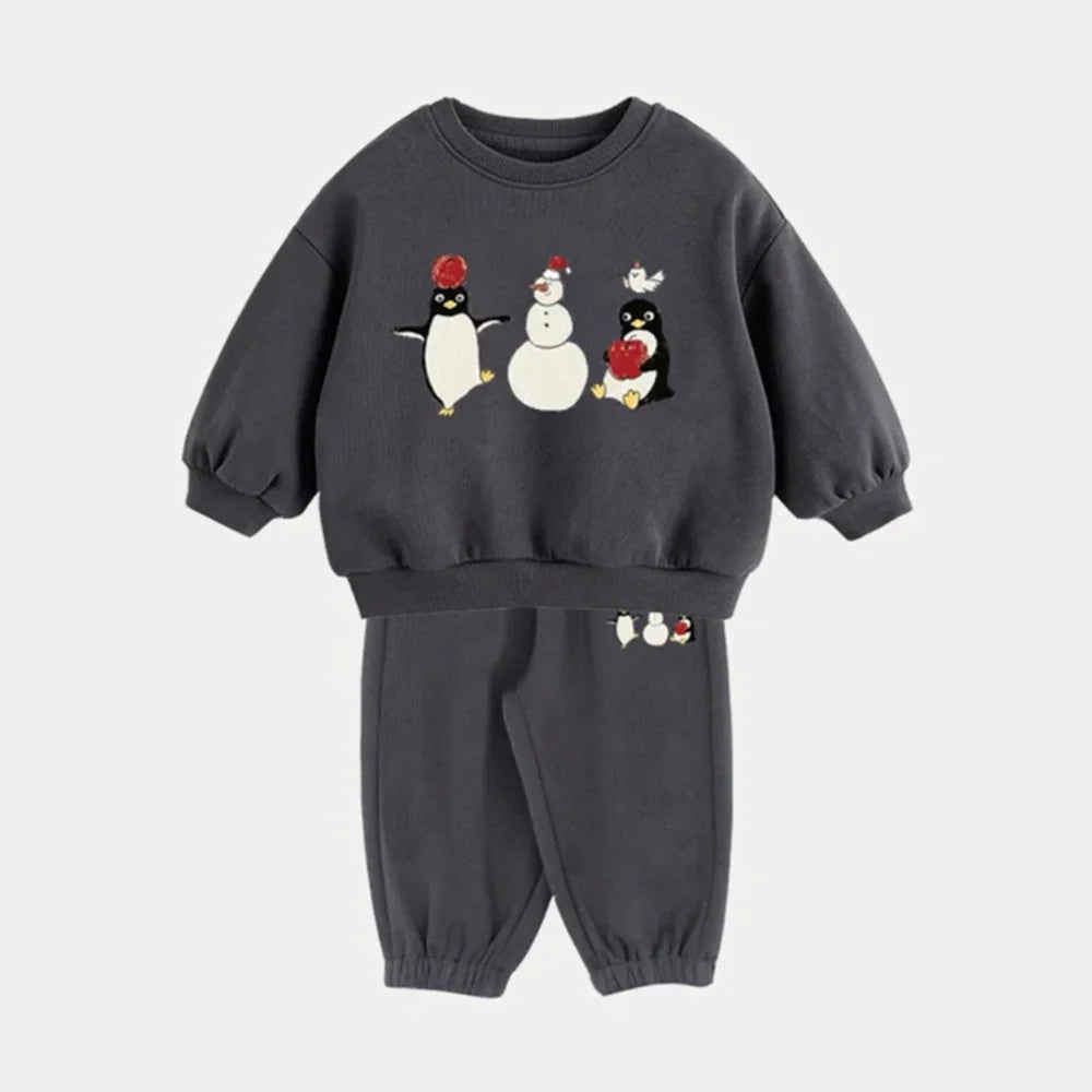 Winter Toddler Baby Boy Girl Clothing Sets 0-5Y Thick Kids Sweatshirt Clothes Baby Girl Fleece Pullover Tops+ Pant Suits Autumn